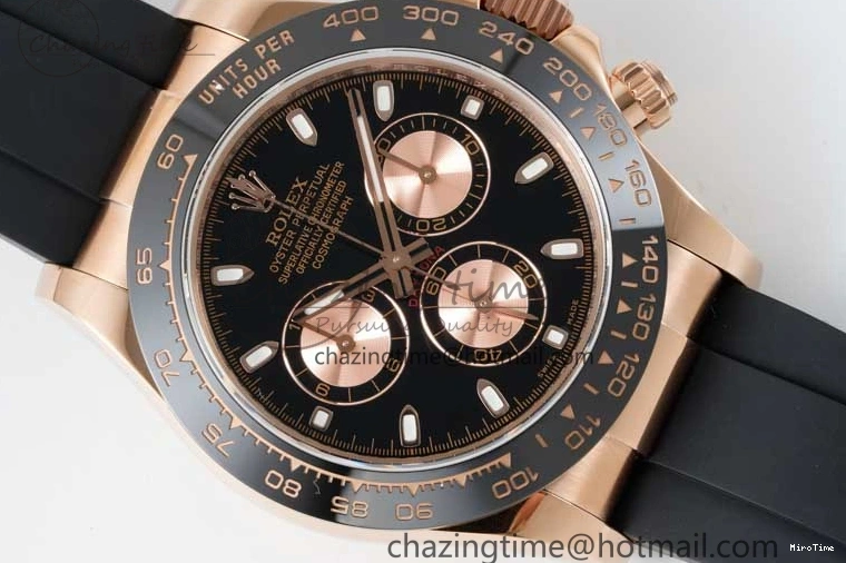 MiroTime 0506 Stretchable Daytona 116515 QF 1:1 Best Edition Black RG Dial on Oysterflex Rubber Strap SA 2273